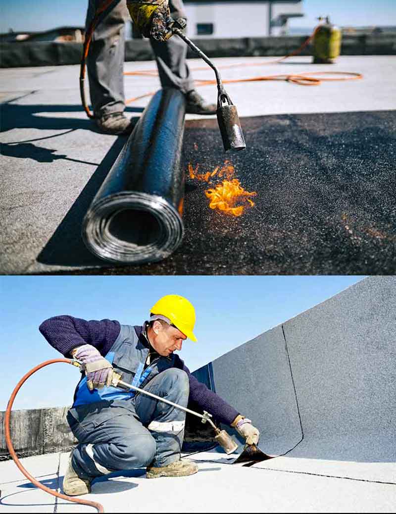 Etanchéité toit terrasse : RENOVEGIRONDE 33 : étancheurs. Nos artisans étancheurs réalisent les travaux d’étanchéité toit plat par membrane bitumeuse en Gironde (33)